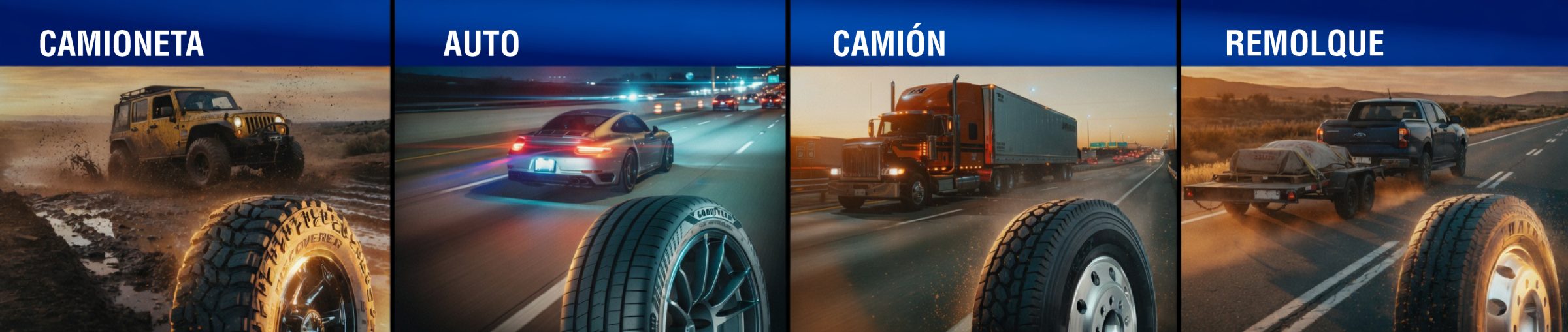 Llantas para camioneta, auto, camión y remolque