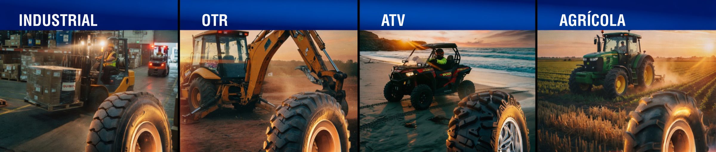 Llantas industriales, OTR, ATV y agrícolas